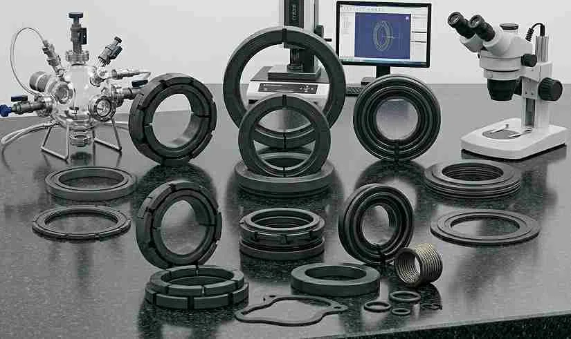 Carbon graphite seal component in rotating equipment