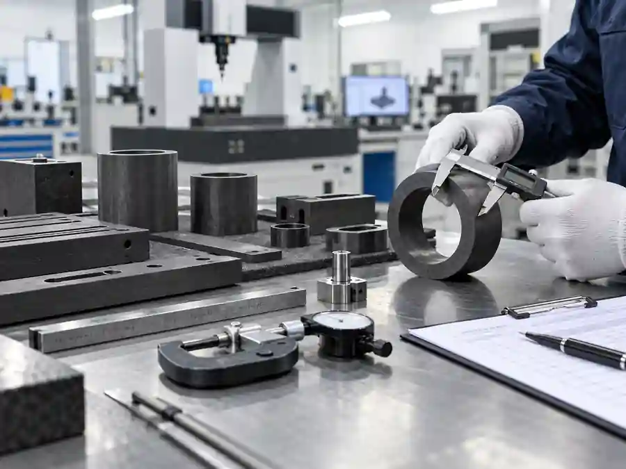 Dimensional inspection of carbon and graphite parts
