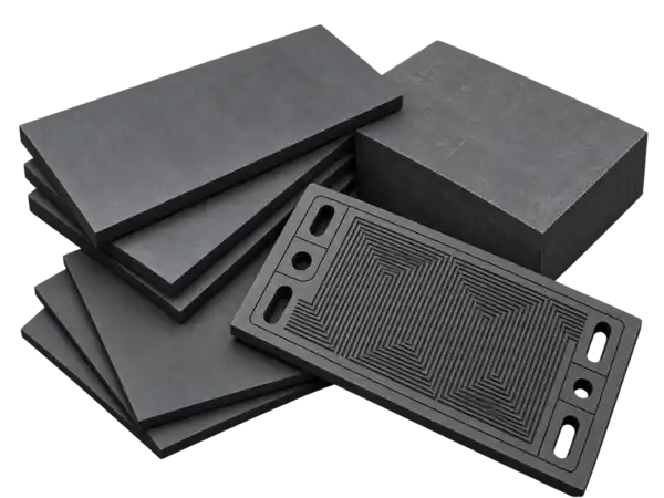 CNC machining of graphite plate with custom features