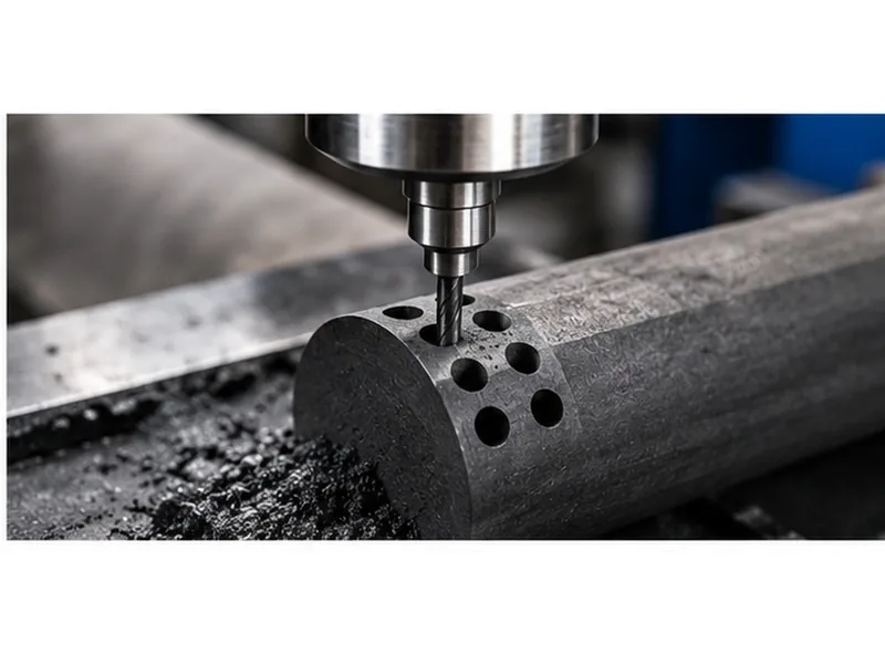 Graphite rod with center bore and radial holes