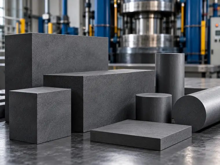 Isostatic graphite block material