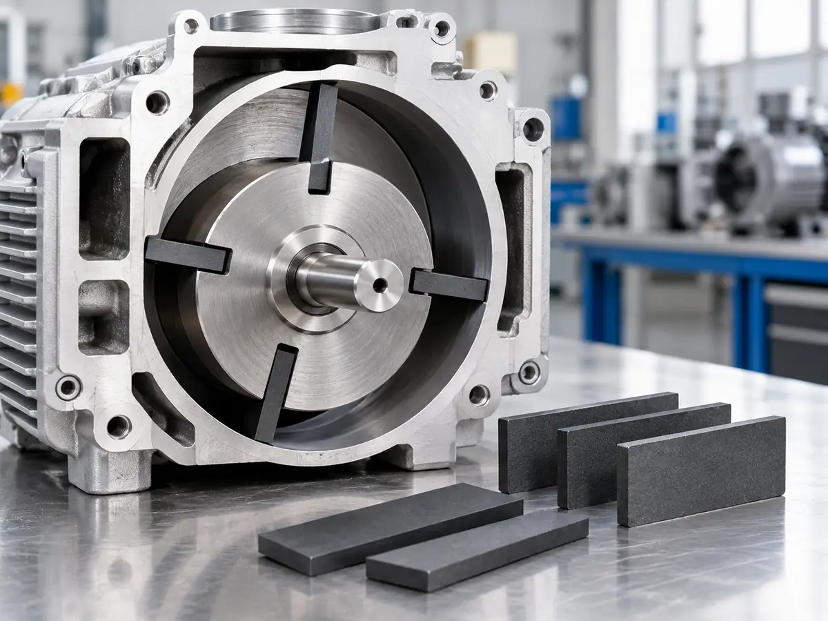 Carbon vanes for dry-running rotary vane compressor applications